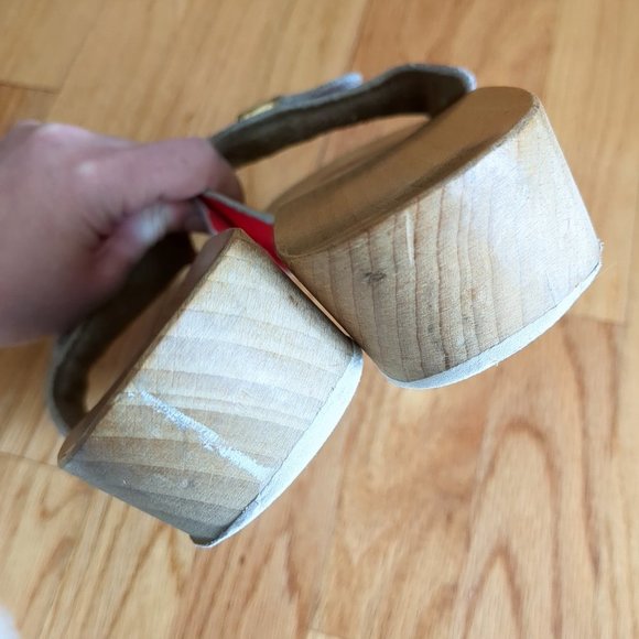 Dr. Scholl’s 70's Original Collection Leather Wood Slide Exercise Clog Sandals - Picture 11 of 12